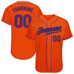 Personalized Orange Black Pinstripe Purple-Black Authentic Baseball Jersey Team Custom Name and Number