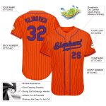 Personalized Orange Black Pinstripe Purple-Black Authentic Baseball Jersey Team Custom Name and Number