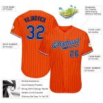 Personalized Orange Black Pinstripe Royal-Black Authentic Baseball Jersey Team Custom Name and Number