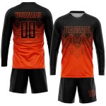 Personalized Orange Black Sublimation Soccer Uniform Jersey Team Custom Name and Number