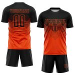 Personalized Orange Black Sublimation Soccer Uniform Jersey Team Custom Name and Number