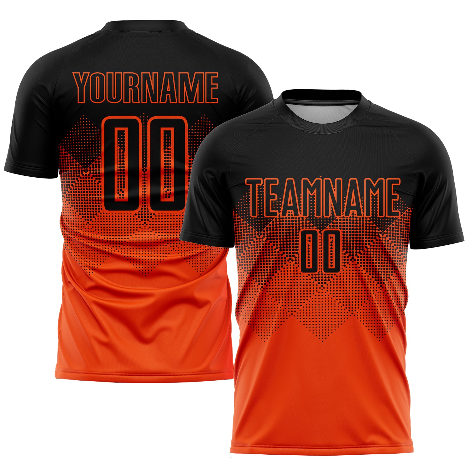 Personalized Orange Black Sublimation Soccer Uniform Jersey Team Custom Name and Number