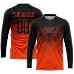 Personalized Orange Black Sublimation Soccer Uniform Jersey Team Custom Name and Number