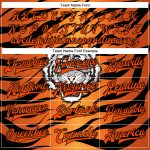 Personalized Orange Black Tiger 3D Pattern Design Bomber Full-Snap Varsity Letterman Jacket Team Custom Name and Number