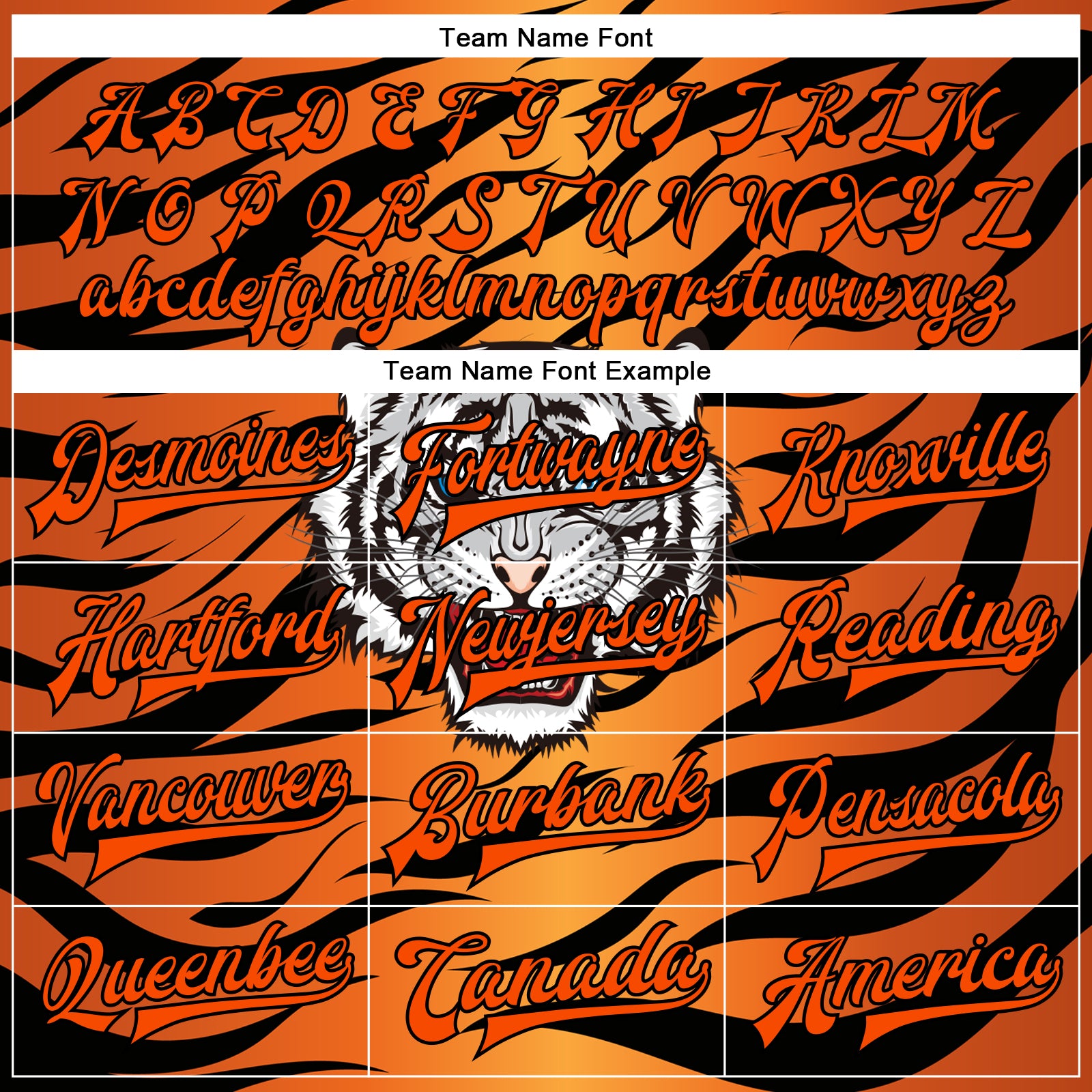 Personalized Orange Black Tiger 3D Pattern Design Bomber Full-Snap Varsity Letterman Jacket Team Custom Name and Number Personalized Orange Black Tiger 3D Pattern Design Bomber Full-Snap Varsity Letterman Jacket Team Custom Name and Number - Image 4