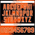 Personalized Orange Black-White 3D Pattern Abstract Brush Stroke Two-Button Unisex Softball Jersey Team Custom Name and Number