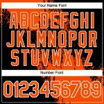 Personalized Orange Black-White 3D Pattern Design Abstract Brush Stroke Performance T-Shirt Team Custom Name and Number