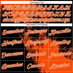 Personalized Orange Black-White 3D Pattern Design Abstract Brush Stroke Performance T-Shirt Team Custom Name and Number
