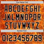 Personalized Orange Black-White 3D Pattern Design Rave Flame Authentic Baseball Jersey Team Custom Name and Number