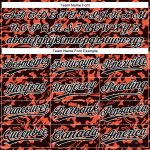 Personalized Orange Black-White 3D Pattern Two-Button Unisex Softball Jersey Team Custom Name and Number