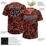 Personalized Orange Black-White 3D Pattern Two-Button Unisex Softball Jersey Team Custom Name and Number