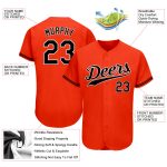 Personalized Orange Black-White Authentic Baseball Jersey Team Custom Name and Number