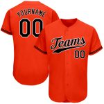 Personalized Orange Black-White Authentic Baseball Jersey Team Custom Name and Number