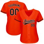 Personalized Orange Black-White Authentic Baseball Jersey Team Custom Name and Number