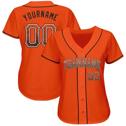 Personalized Orange Black-White Authentic Drift Fashion Baseball Jersey Team Custom Name and Number