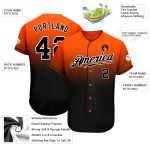 Personalized Orange Black-White Authentic Fade Fashion Baseball Jersey Team Custom Name and Number