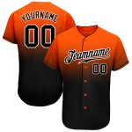Personalized Orange Black-White Authentic Fade Fashion Baseball Jersey Team Custom Name and Number