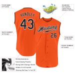 Personalized Orange Black-White Authentic Sleeveless Baseball Jersey Team Custom Name and Number