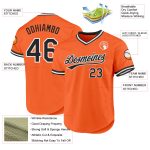 Personalized Orange Black-White Authentic Throwback Baseball Jersey Team Custom Name and Number