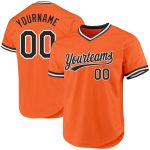 Personalized Orange Black-White Authentic Throwback Baseball Jersey Team Custom Name and Number