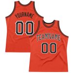 Personalized Orange Black-White Authentic Throwback Basketball Jersey Team Custom Name and Number