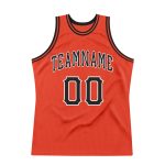 Personalized Orange Black-White Authentic Throwback Basketball Jersey Team Custom Name and Number