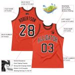 Personalized Orange Black-White Authentic Throwback Basketball Jersey Team Custom Name and Number