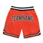 Personalized Orange Black-White Authentic Throwback Basketball Shorts