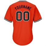 Personalized Orange Black-White Authentic Throwback Rib-Knit Baseball Jersey Shirt