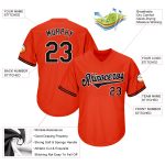 Personalized Orange Black-White Authentic Throwback Rib-Knit Baseball Jersey Shirt Team Custom Name and Number