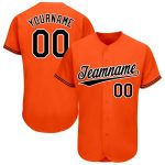 Personalized Orange Black-White Baseball Jersey Team Custom Name and Number