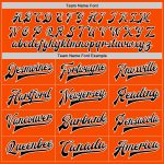 Personalized Orange Black-White Bomber Full-Snap Varsity Letterman Jacket Team Custom Name and Number