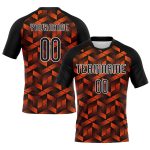 Custom orange, black and white volleyball jersey