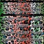 Personalized Orange Black-White Leopard Print 3D Pattern Design Bomber Full-Snap Varsity Letterman Jacket Team Custom Name and Number