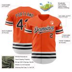 Personalized Orange Black-White Line Authentic Baseball Jersey Team Custom Name and Number
