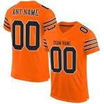 Personalized Orange Black-White Mesh Authentic Football Jersey