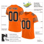 Personalized Orange Black-White Mesh Authentic Football Jersey