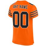 Personalized Orange Black-White Mesh Authentic Football Jersey
