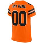 Personalized Orange Black-White Mesh Authentic Football Jersey Team Custom Name and Number