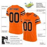 Personalized Orange Black-White Mesh Authentic Football Jersey Team Custom Name and Number