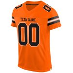 Personalized Orange Black-White Mesh Authentic Football Jersey Team Custom Name and Number