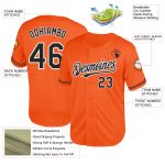 Personalized Orange Black-White Mesh Authentic Throwback Baseball Jersey