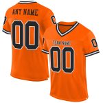 Personalized Orange Black-White Mesh Authentic Throwback Football Jersey Team Custom Name and Number