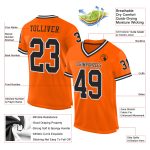 Personalized Orange Black-White Mesh Authentic Throwback Football Jersey Team Custom Name and Number