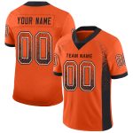 Personalized Orange Black-White Mesh Drift Fashion Football Jersey Team Custom Name and Number