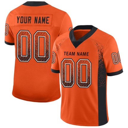 Personalized Orange Black-White Mesh Drift Fashion Football Jersey Team Custom Name and Number