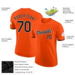 Personalized Orange Black-White Performance T-Shirt Team Custom Name and Number