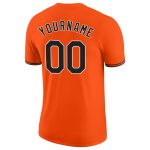 Personalized Orange Black-White Performance T-Shirt Team Custom Name and Number
