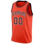 Personalized Orange Black-White Round Neck Rib-Knit Basketball Jersey Team Custom Name and Number