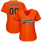 Personalized Orange Black-White Softball Jersey Team Custom Name and Number